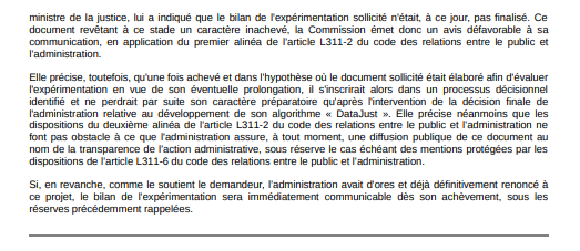 emile_marzolf's tweet photo. #DataJust Avis de la Cada sur ma demande d'accès au bilan de l'expérimentation de l'algorithme d'évaluation de l'indemnisation des préjudices corporels. "Le ministre de la justice, lui a indiqué que le bilan de l'expérimentation sollicité n'était, à ce jour, pas finalisé"... https://t.co/cu7NilCDFV