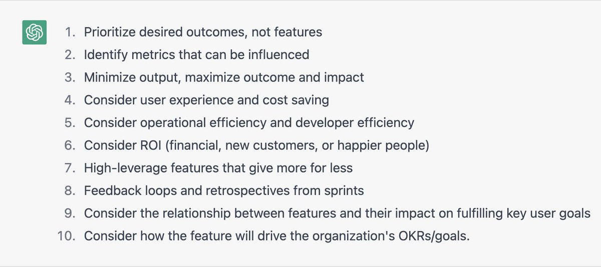 yanabana's tweet photo. Over 50 PMs shared their prioritization secrets🤫

Here’s a short ChatGPT summary of their advice. https://t.co/yfrFyholvu