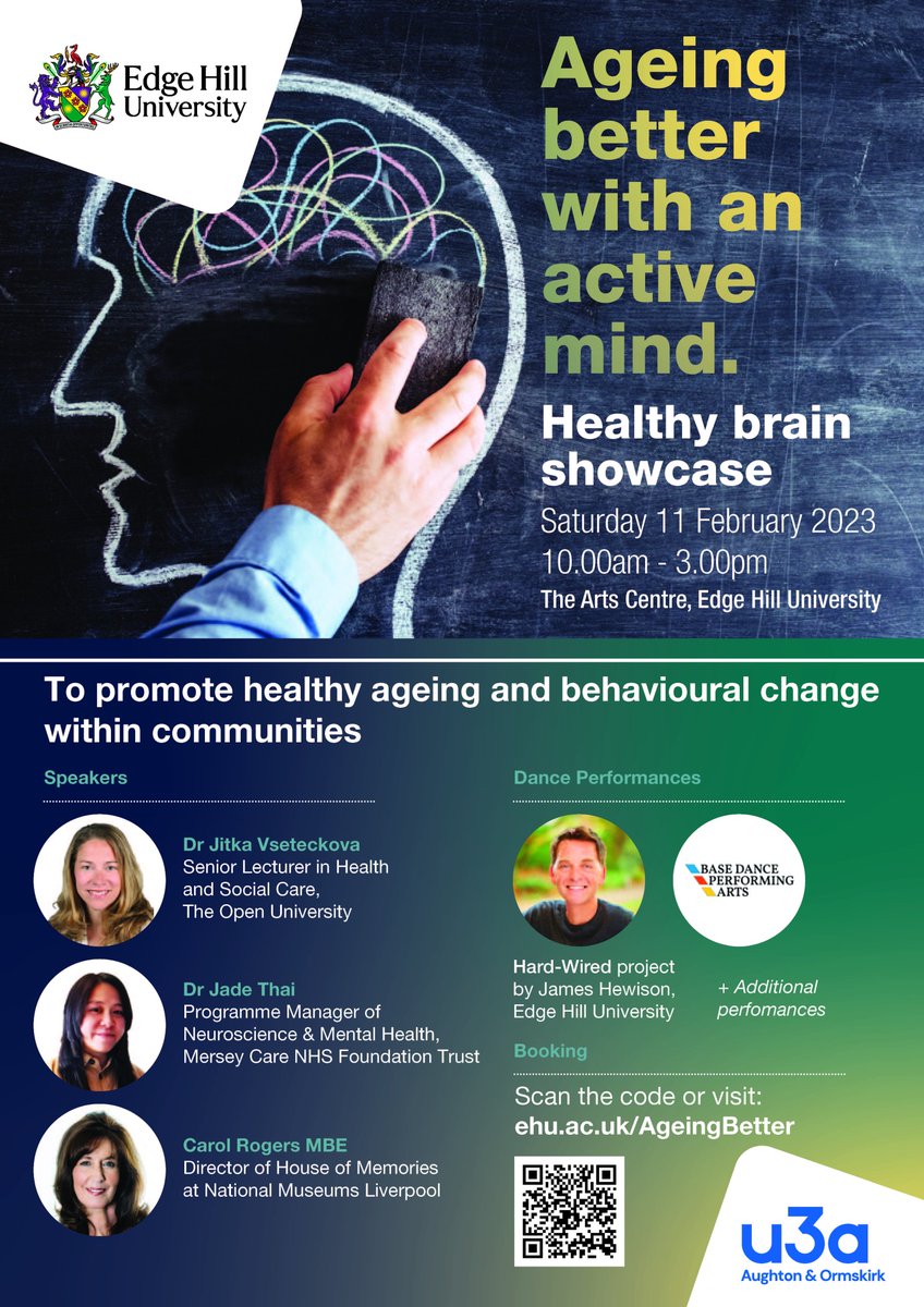 Ageing Better with an Active Mind (@better_ageing) on Twitter photo We are looking forward to our Showcase event on the 11th of February!! Come join us and enjoy the talks and performances!
<a href="/JitkaVseteckova/">Jitka Vseteckova</a> <a href="/house_memories/">House of Memories</a> #JadeThai
<a href="/TseDorothyLab/">Tse Dorothy</a> <a href="/DorothyBett/">Dorothy Tse</a> @nicola_vr <a href="/CristiVarelaC/">Cristina Varela</a> <a href="/EdgeHill_Psych/">Edge Hill Psychology</a> <a href="/u3a_UK/">u3a</a> <a href="/marchantdave/">Dr David Marchant</a> We are looking forward to our Showcase event on the 11th of February!! Come join us and enjoy the talks and performances!
<a href="/JitkaVseteckova/">Jitka Vseteckova</a> <a href="/house_memories/">House of Memories</a> #JadeThai
<a href="/TseDorothyLab/">Tse Dorothy</a> <a href="/DorothyBett/">Dorothy Tse</a> @nicola_vr <a href="/CristiVarelaC/">Cristina Varela</a> <a href="/EdgeHill_Psych/">Edge Hill Psychology</a> <a href="/u3a_UK/">u3a</a> <a href="/marchantdave/">Dr David Marchant</a>