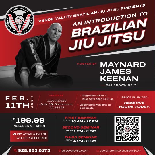 Maynard’s newly revamped @VerdeValleyBJJ & Muay Thai studio opens on Feb.6. MJK hosts a one-time only introductory class on Feb. 11. Space is highly limited. Book your spot: call 928-963-6173 or email coordinator@verdevalleybjj.com. #maynardjameskeenan