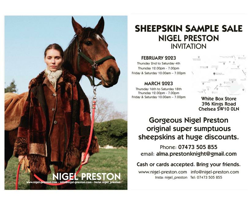 micdij1h's tweet photo. Upcoming sample sale #Chelsea #London #fashion #samplesale #sale #nigelpreston https://t.co/KhyKbA3CFP