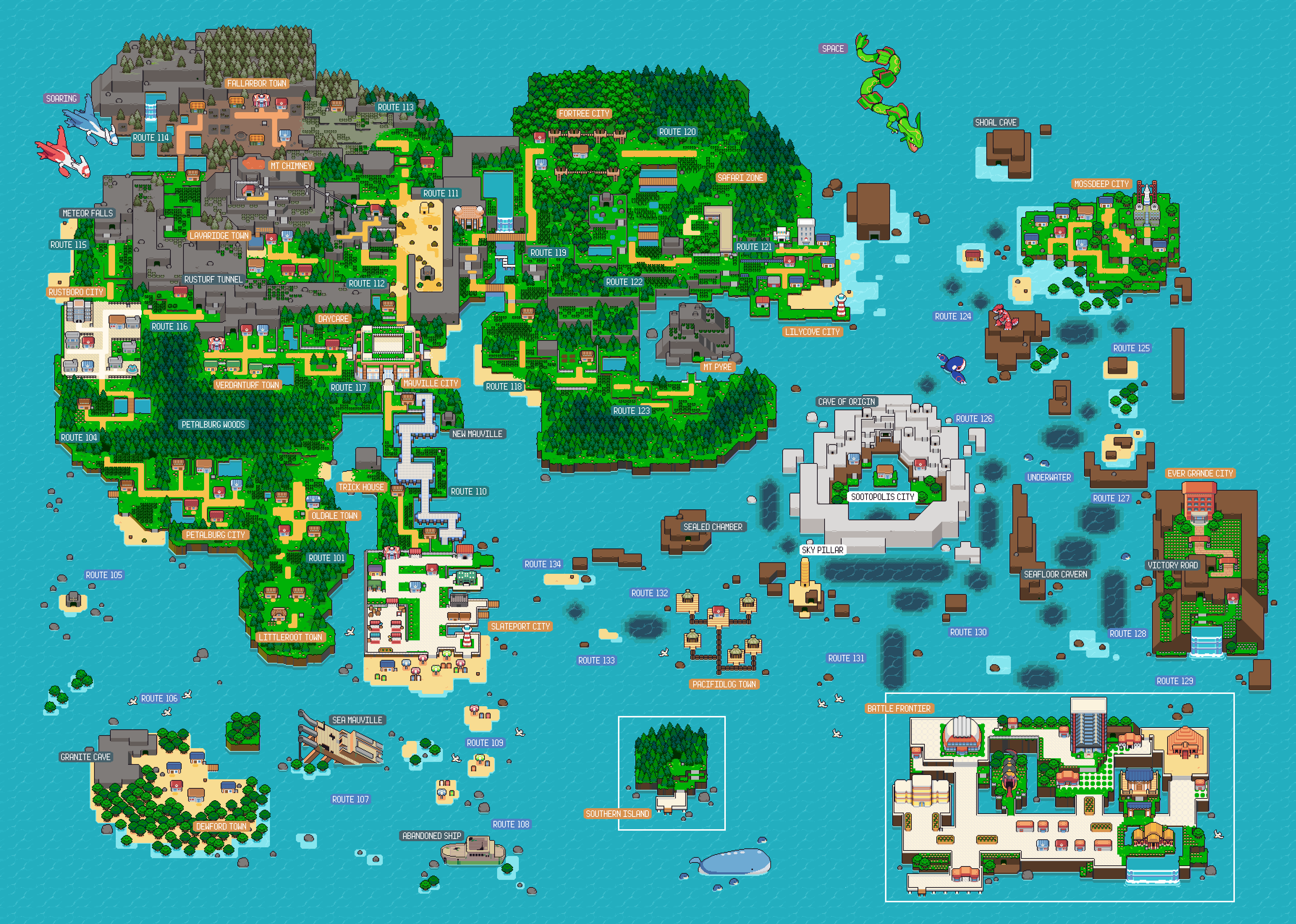 Pokemon Emerald World Map