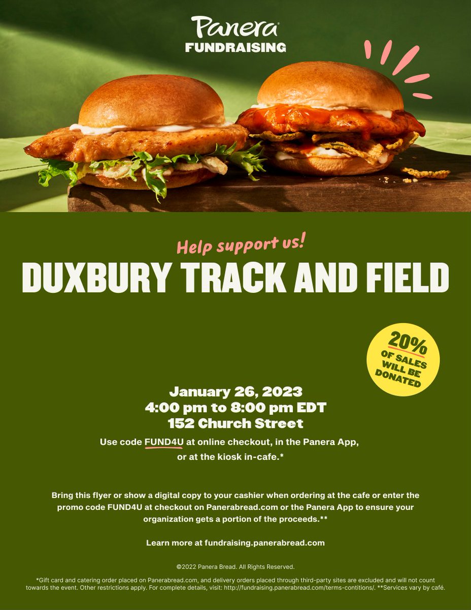 DuxHSAthletics's tweet photo. Get to Panera and support your Indoor Track Athletes. https://t.co/pPui3Sa4Fw