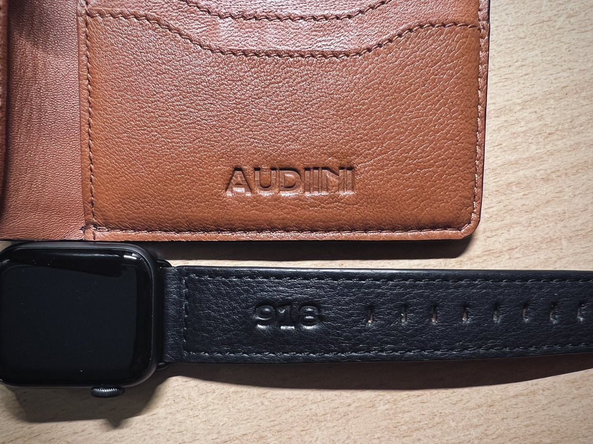 Got myself this beautiful engraved leather wallet and Apple Watch strap from @outbackworld. Also realising I really like customising my stuff.