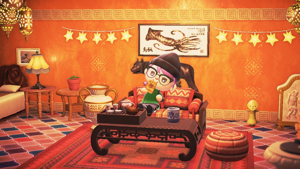 sodafrom's tweet photo. my new bedroom #AnimalCrossing #ACNH #NintendoSwitch https://t.co/WDBWLEoXjc