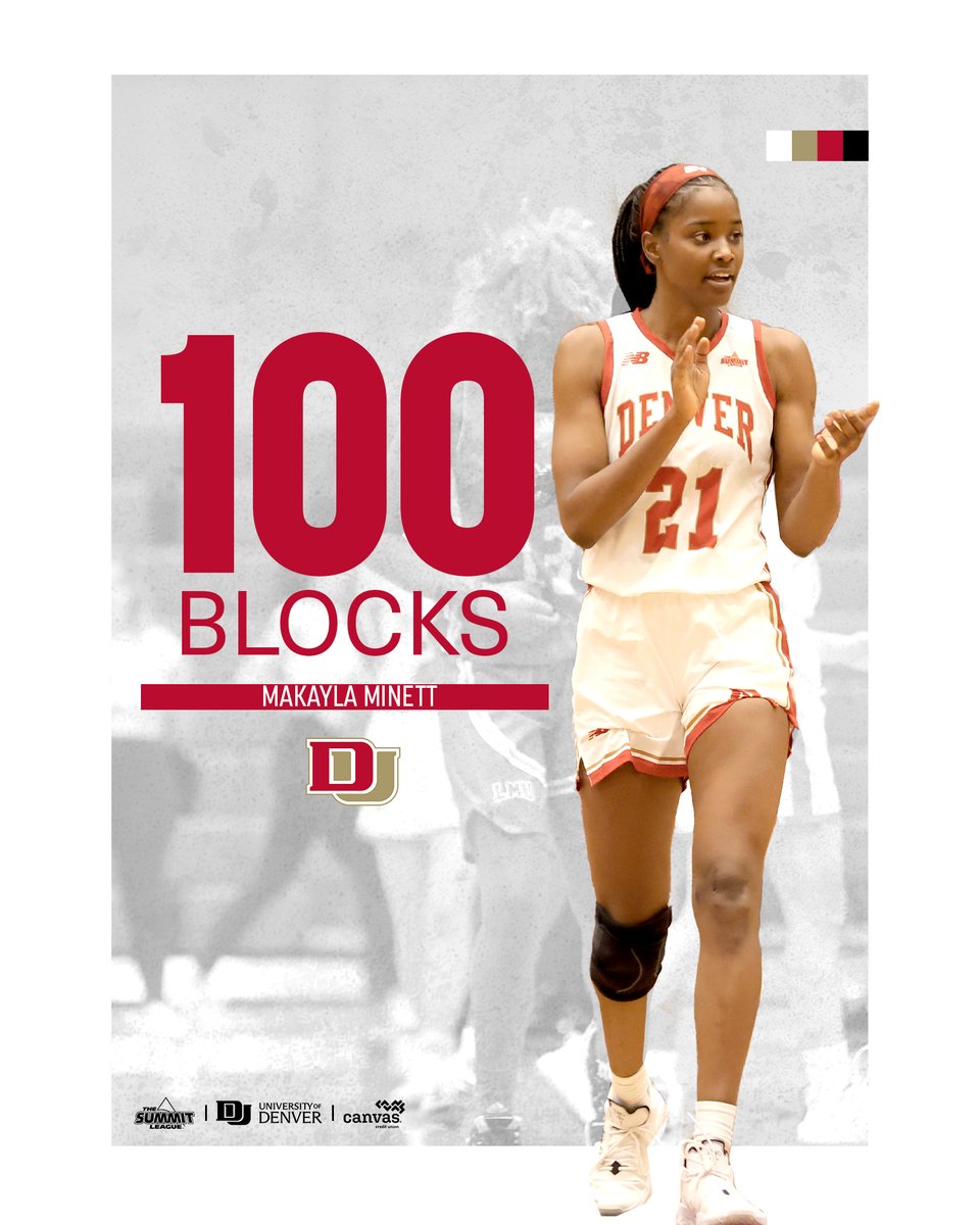Last night, <a href="/MakaylaJavon/">Makayla 🌹</a> became the fifth Pioneer to reach 100 career blocks in the program's DI history, doing so in just her 50th game with the program.

In 90 NCAA games in her four-year college career, Minett has 137 blocked shots. 
#GoPios | #PROGRESS | #MGC | #Team25