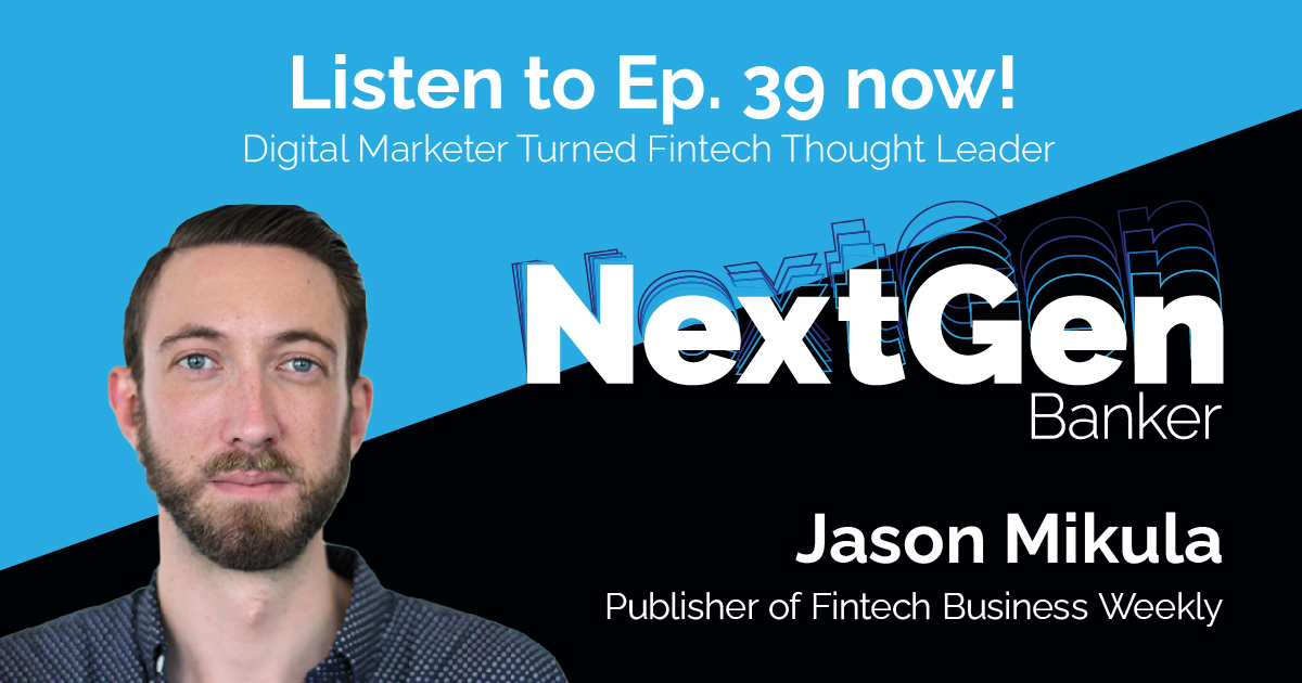 NextGen Banker (@bankernextgen) on Twitter photo Fintech Business Weekly founder <a href="/mikulaja/">Jason Mikula</a> talks with David about his predictions for the future of finance – including thoughts on NFTs, crypto and where these elements of Web3 fit into the financial industry.
Listen to #NextGenBanker at sunrisebanks.com/podcast/39-pod… Fintech Business Weekly founder <a href="/mikulaja/">Jason Mikula</a> talks with David about his predictions for the future of finance – including thoughts on NFTs, crypto and where these elements of Web3 fit into the financial industry.
Listen to #NextGenBanker at sunrisebanks.com/podcast/39-pod…