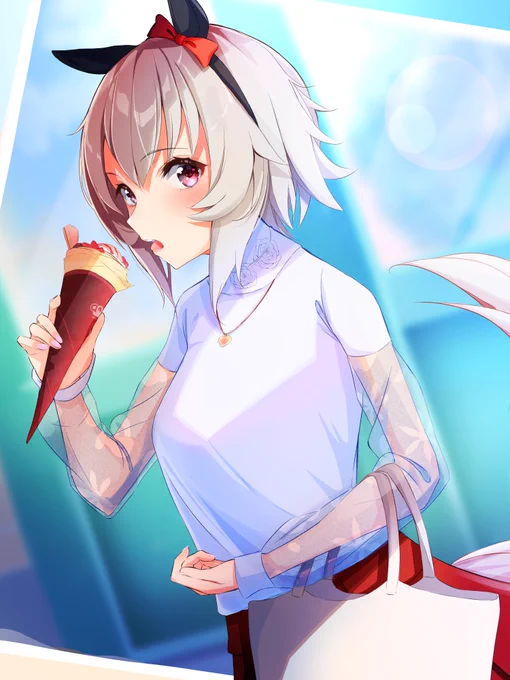 クレープ食べ歩き#ウマ娘 #カレンチャン 