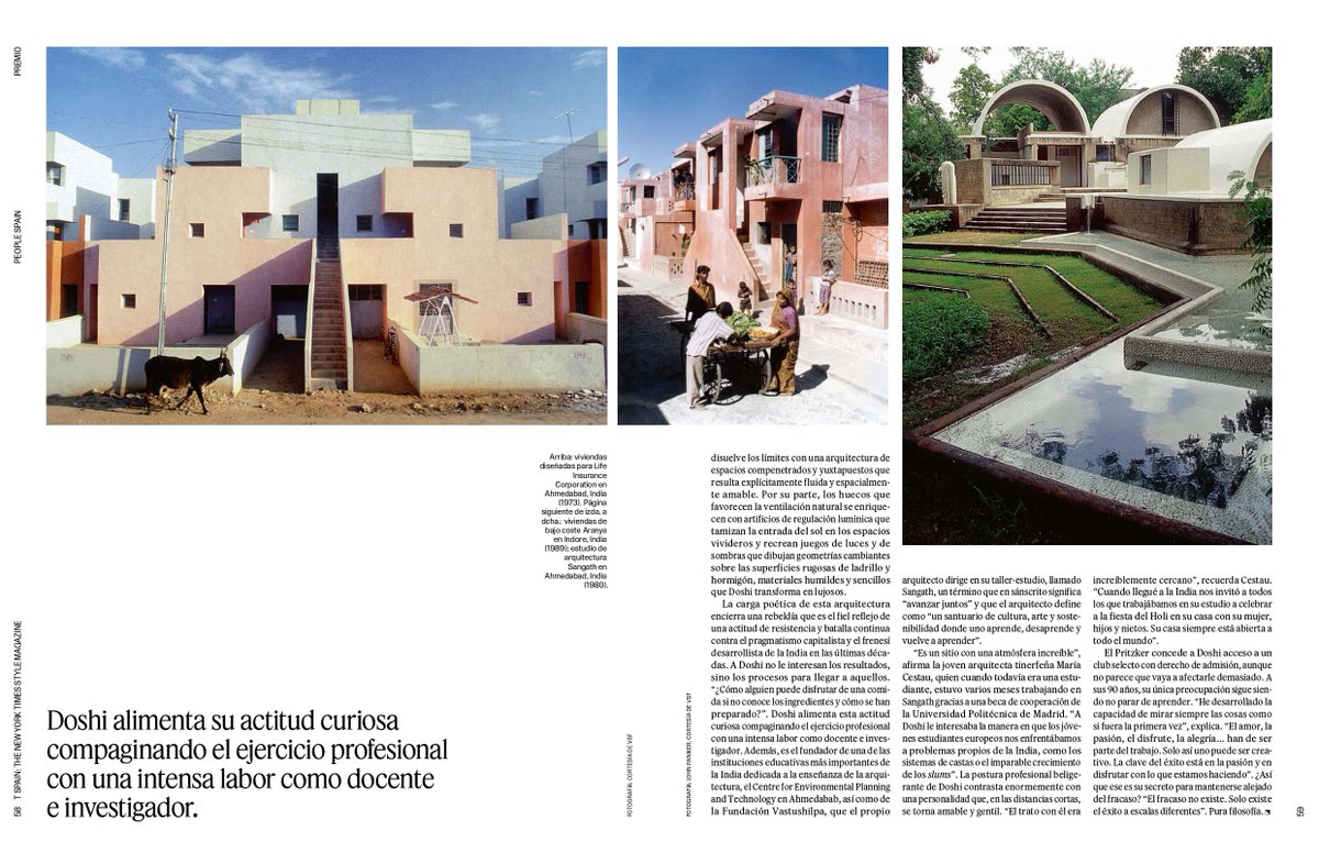 DanielDiezMart's tweet photo. "El fracaso no existe. Solo existe el éxito a escalas diferentes".

Ha fallecido en Ahmedabad a los 95 años Balkrishna Doshi.

Os comparto "Un rebelde con causa", el artículo que publiqué en 'The New York Times Style Magazine' con motivo de su (merecidísimo) Pritzker en 2018. https://t.co/qLmr7hIQvl