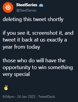phizztv's tweet photo. Hey @SteelSeries , it's crazy what all happened in a year. I hope you had a good one and I hope you'll continue having a good one - see ya next time! https://t.co/IqhW246Roh