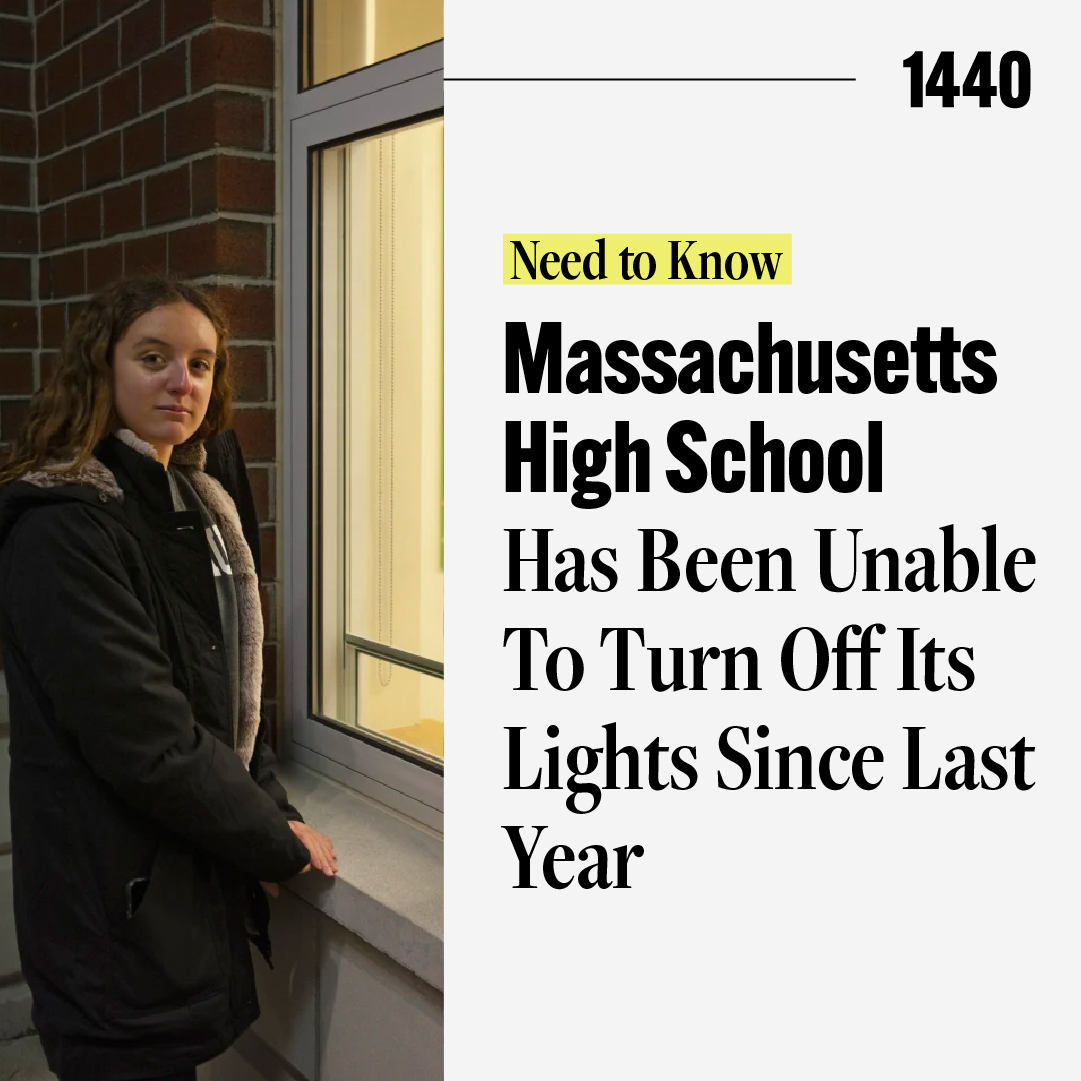 1440_Daily's tweet photo. The lighting system at the Minnechaug Regional High School was built over a decade ago and ever since the software that runs it failed, the lights have remained on.

Read more: https://t.co/b6gkeGKzMF

#Infrastrusture #NeedtoKnow #MassachusettsHighSchool https://t.co/hlkH4z9dda