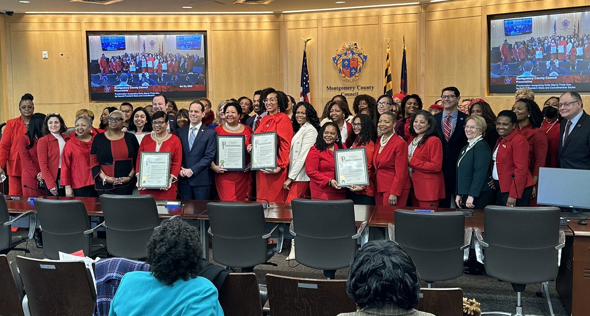 Nothing brings me greater joy than being with my <a href="/DST1913/">DST1913</a> Sorors from the <a href="/MCACDST/">MCAC DST</a> &amp; <a href="/DSTPVAC/">PVAC Deltas</a> Chapters! Our sisterhood and passion for public service know no bounds, and to honor their contributions to our community with a <a href="/MoCoCouncilMD/">Montgomery Council</a> proclamation is only fitting! #DeltaDay