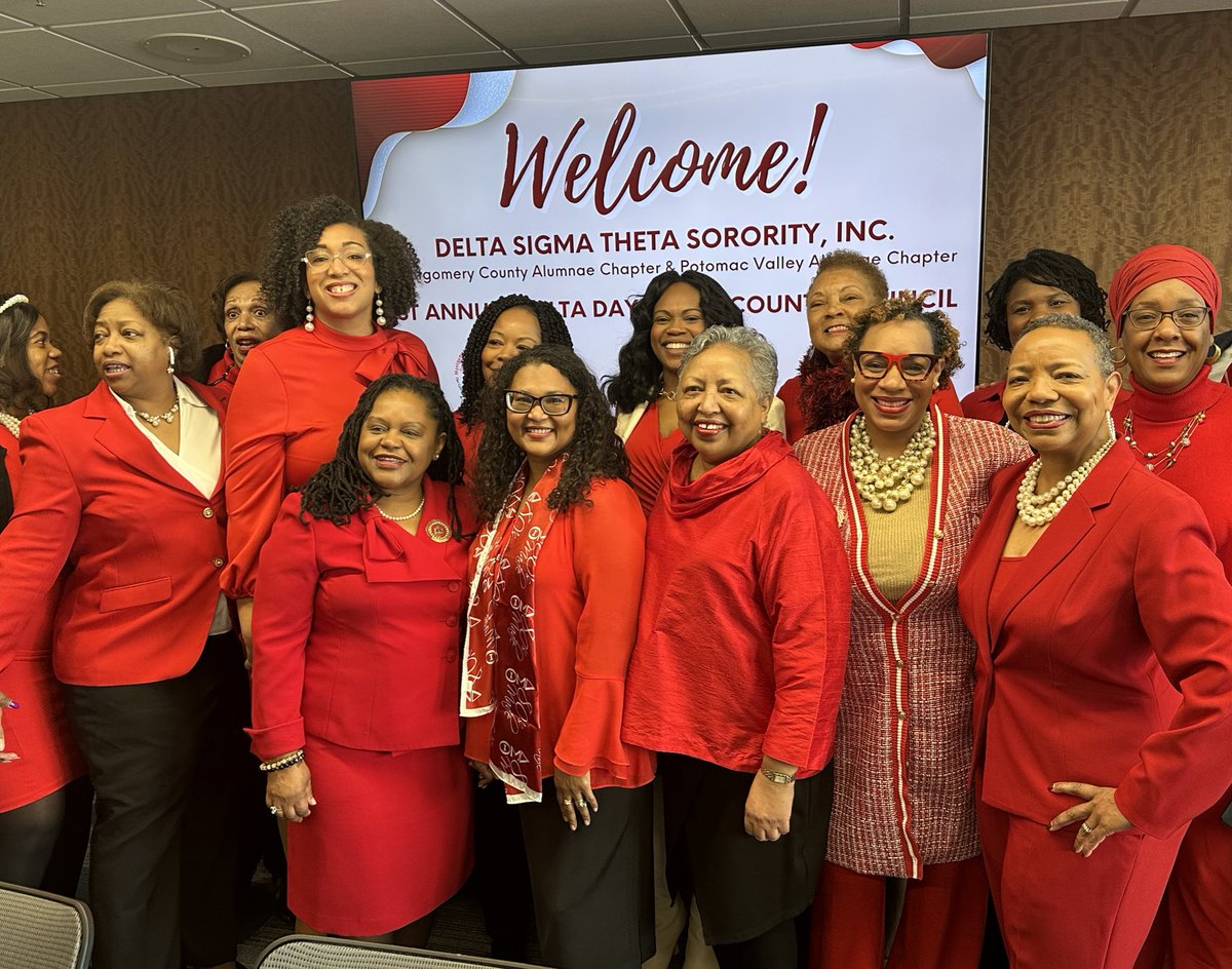 CM_Sayles's tweet photo. Nothing brings me greater joy than being with my @DST1913 Sorors from the @MCACDST &amp; @DSTPVAC Chapters! Our sisterhood and passion for public service know no bounds, and to honor their contributions to our community with a @MoCoCouncilMD proclamation is only fitting! #DeltaDay https://t.co/Jl35B3AZIE