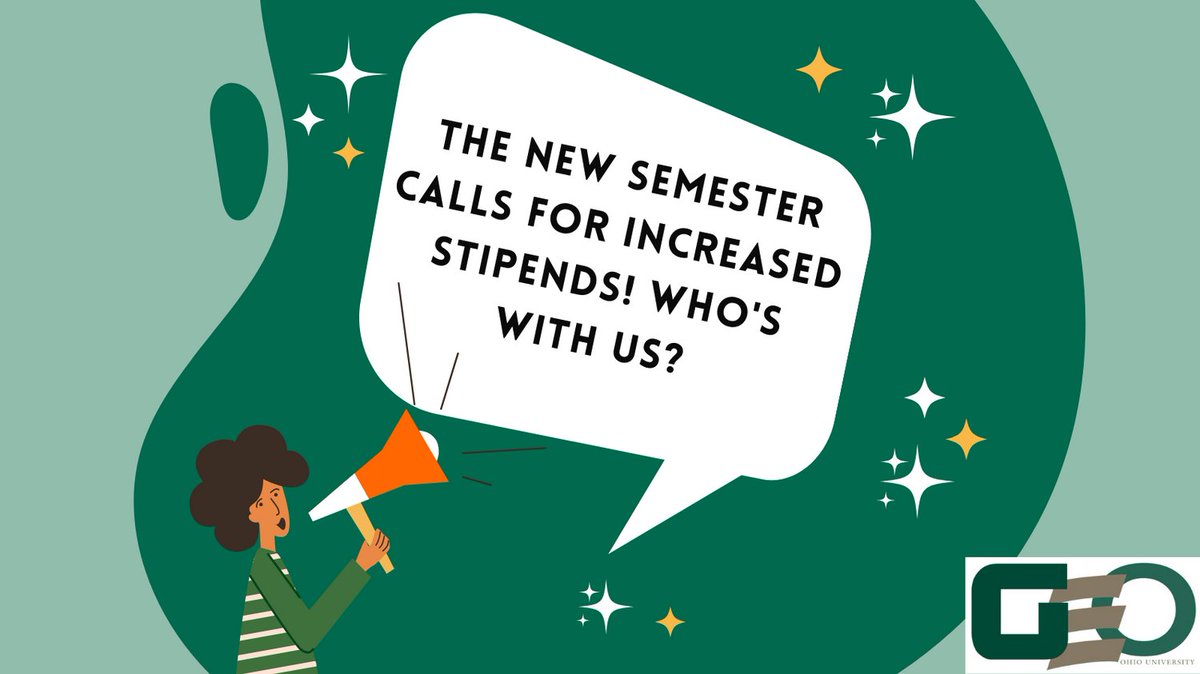 OhioU_GEO's tweet photo. Welcome back, OU grads! Let's get our stipends increased this semester. Grad students deserve a living wage! https://t.co/uDUpeppFWb
