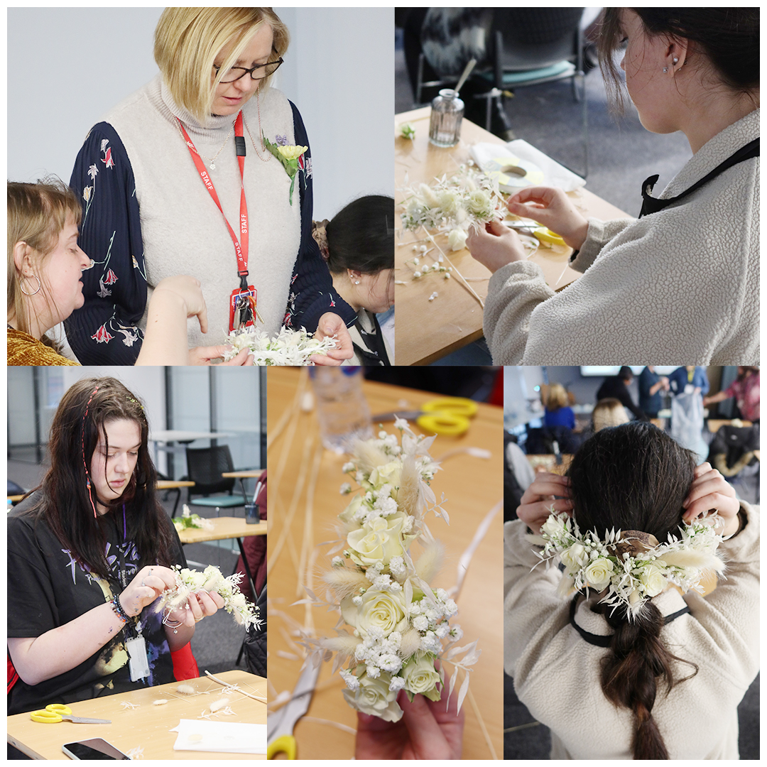 wiganleighcol's tweet photo. A big thank you to RHS Chelsea award winning florist, @AnneWhysall who ran a wedding masterclass with our Floristry students today. As you can see, there was some brilliant designs at the end. https://t.co/s4cuOR1hBv