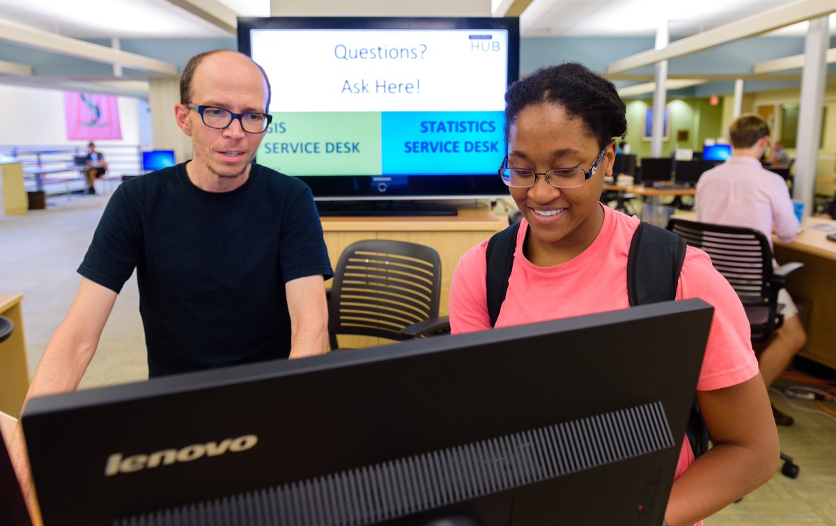 Need help with your data? @UNCResearchHub's service desk on the second floor of Davis Library is now open for in-person and online help. Stop by or chat online with one of their consultants from 12 to 5pm Monday through Friday.