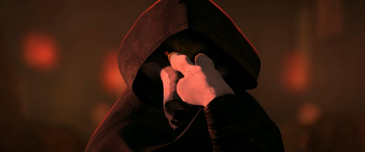 For a few frames you can see the wolf's eyes are clearly open when he pushes coins up against them which seems like a real good way to get an eye infection and in fact maybe that's why his eyes are red