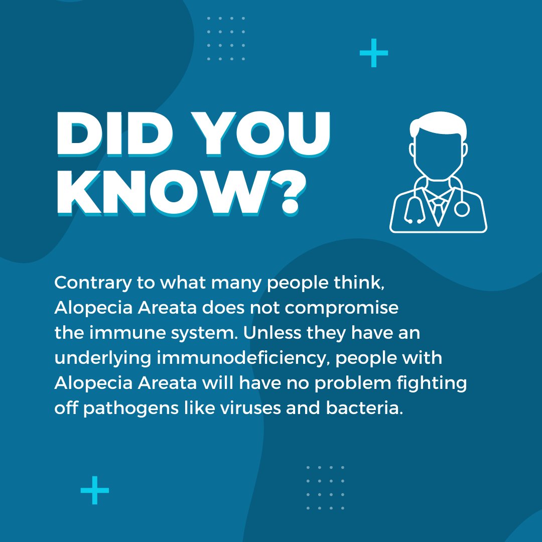 CANAAF's tweet image. Did you know that Alopecia does not actually compromise the immune system?

Stay tuned and learn more interesting facts about Alopecia with CANAAF.