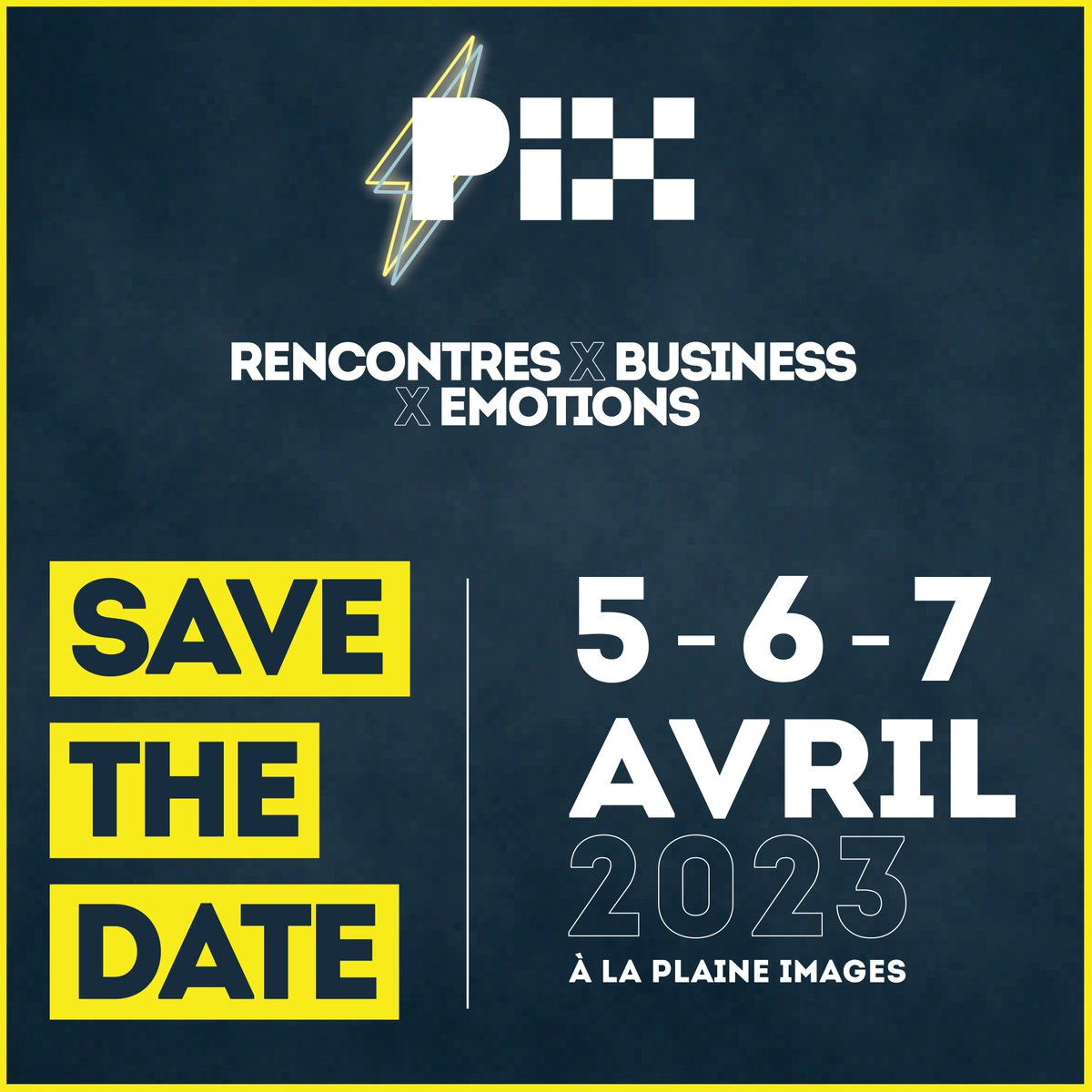 plaineimages's tweet image. [SAVE TE DATE] [PIX - 05 au 07 avril 2023] ⚡️

Secteur en constante évolution, grâce aux innovations de plus en plus nombreuses, nous sommes heureux de vous annoncer la 2ème édition de PIX du 05 au 07 avril 2023. 

👉 Inscription et programme : buff.ly/3XLtYZP