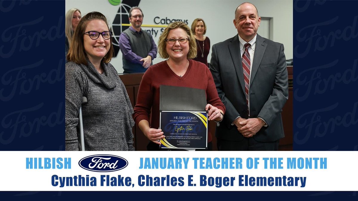 Congratulations to Cynthia Flake, our Hilbish Ford Teacher of the month for January 2023! 🌟🙌🌟
Mrs. Flake is a 2nd grade teacher at Charles E. Boger Elementary School.🎉
Thank you Hilbish Ford for recognizing our amazing CCS Teachers!