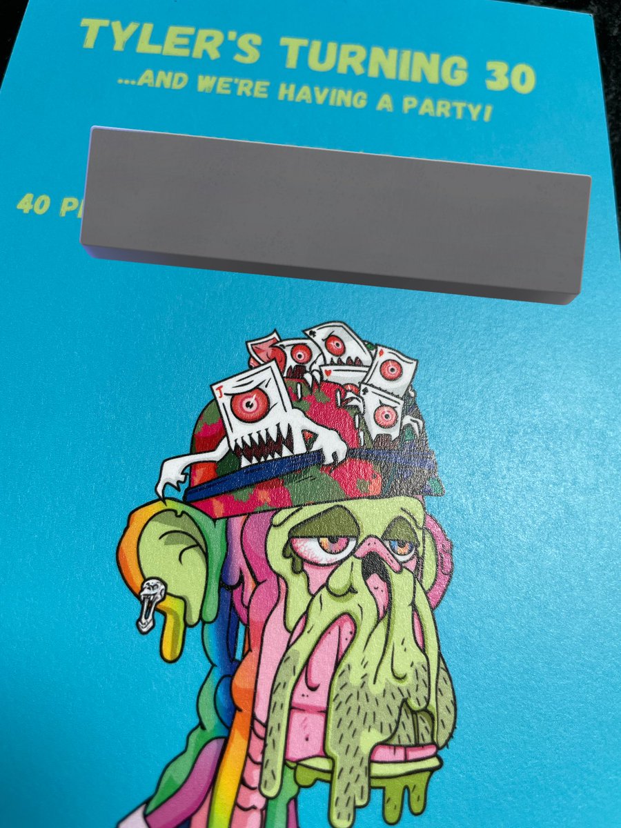 30th birthday coming up! Got some cards made <a href="/BoredApeYC/">Bored Ape Yacht Club 🍌</a>