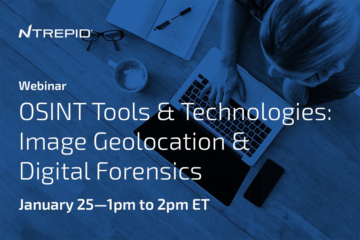 Join us tomorrow for our webinar: OSINT Tools &amp; Techniques: Image Geolocation &amp; Digital Forensics bit.ly/3o5rchi
#OSINT #webinar