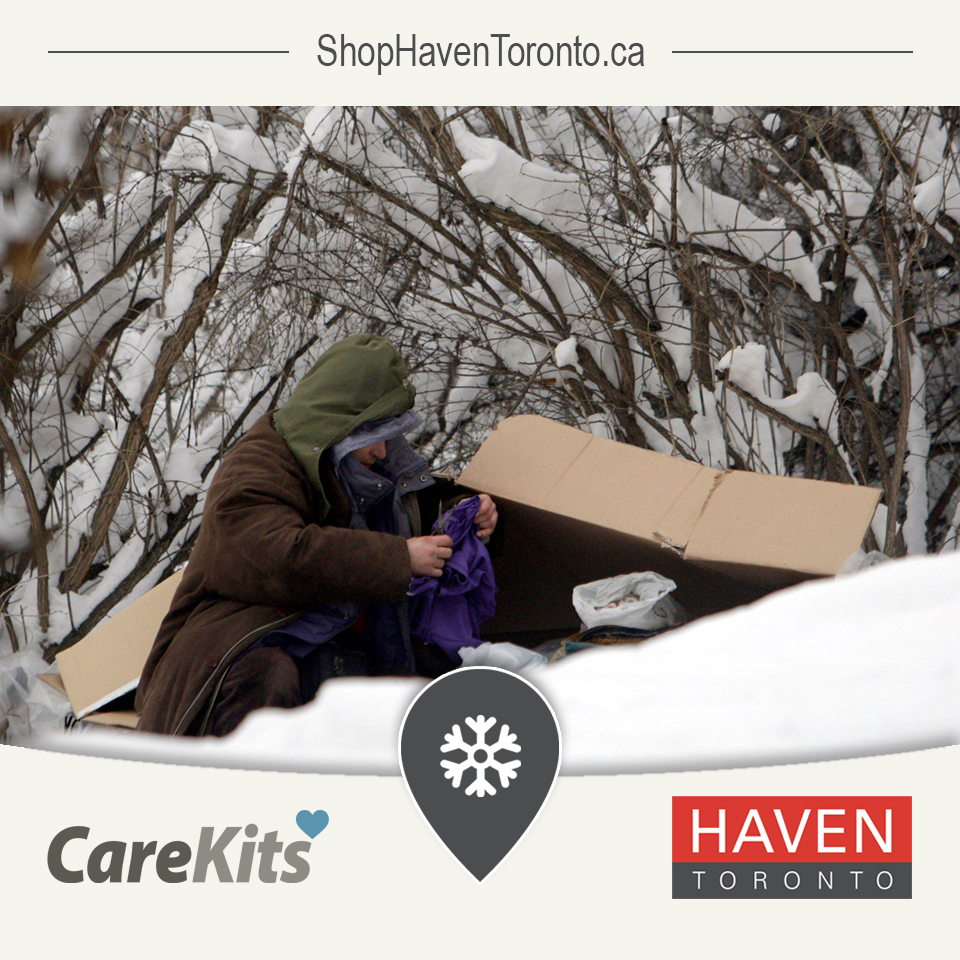 As temperatures drop, the heat is on to help. Our weather-ready Care Kits, customized for every season, prepare clients for every condition including extreme cold. Your monthly donation means year-long support.
 
Donate here ➤ shophaventoronto.ca
 
#winter #weather #exposed