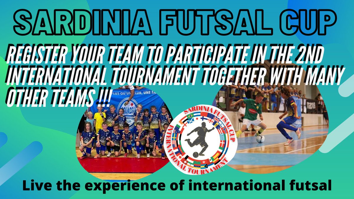 🏆 Don't miss the chance to participate in the international tournament this summer😎
If you haven't signed up yet, don't miss your chance to do so. Registrations are open
REGISTER YOUR TEAM
🗓️ 06/25 - 07/02 2023
📍 CAGLIARI, ITALY
#Futsal  #Sponsored #follow