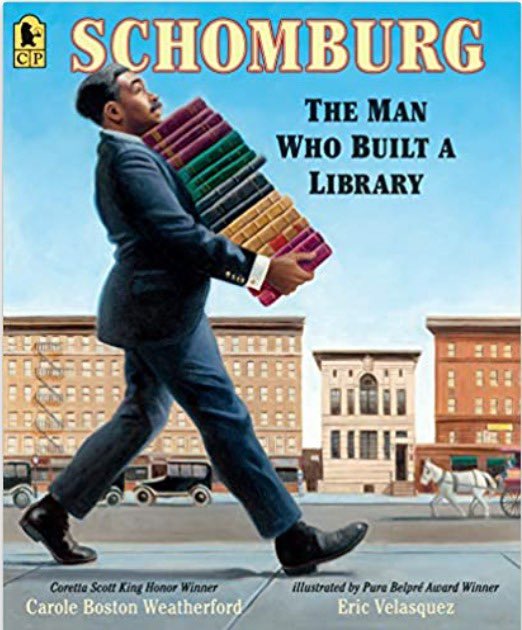 AfroLatinoTrav's tweet photo. “Diasporic Blackness: The Life and Times of Arturo Alfonso Schomburg” by @DrVKV23 children’s book “Schomburg the man who built a library” by @ericvelasquezny and Carole Boston Weatherford and “Schomburg: Black Bibliophile and Collector” by Elinor Des Verney Sinnette. https://t.co/epEQeF4z1P