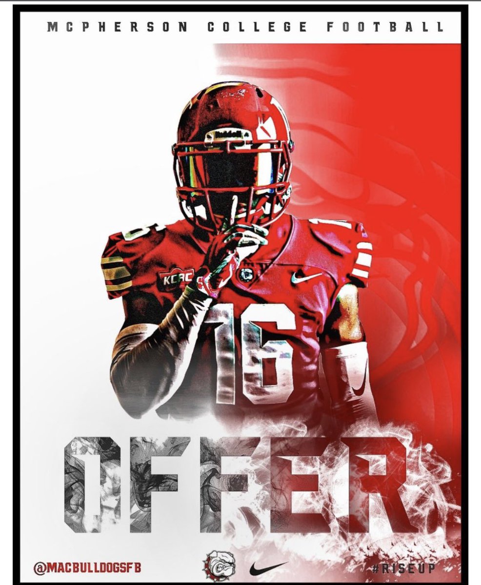 Blessed to receive an offer to continue my academic and athletic career at <a href="/MACBulldogsFB/">McPherson Football</a> <a href="/CoachJFisc/">Coach Fiscus</a> <a href="/MathisGaius/">Gaius D. Mathis</a> #AGTG