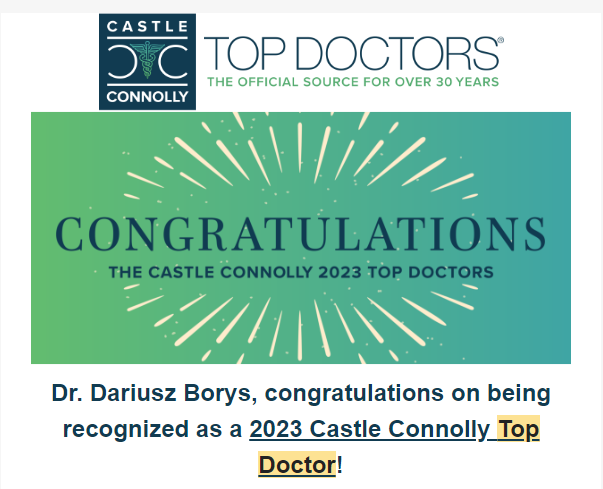 borysd01's tweet photo. I am honored to be recognized by Castle Connolly. https://t.co/l5mXZ9Wn0t