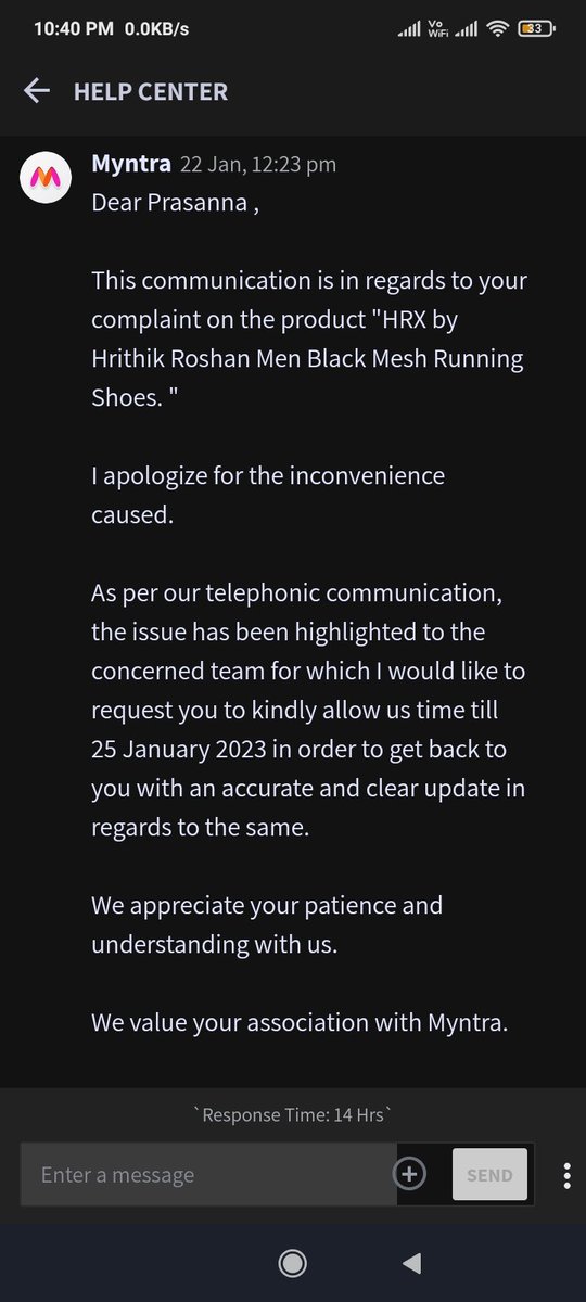 Prasann_Kumar_'s tweet photo. @myntra @MyntraSupport @hrxbrand @Flipkart @flipkartsupport @jagograhakjago @nch1915 Dear Myntra.. afterall how many you rely upon fake promises...First you delivered a wrong product and right now you dening for not to exchange... Stop harrasment 🙏 https://t.co/gCo4nrtSO3