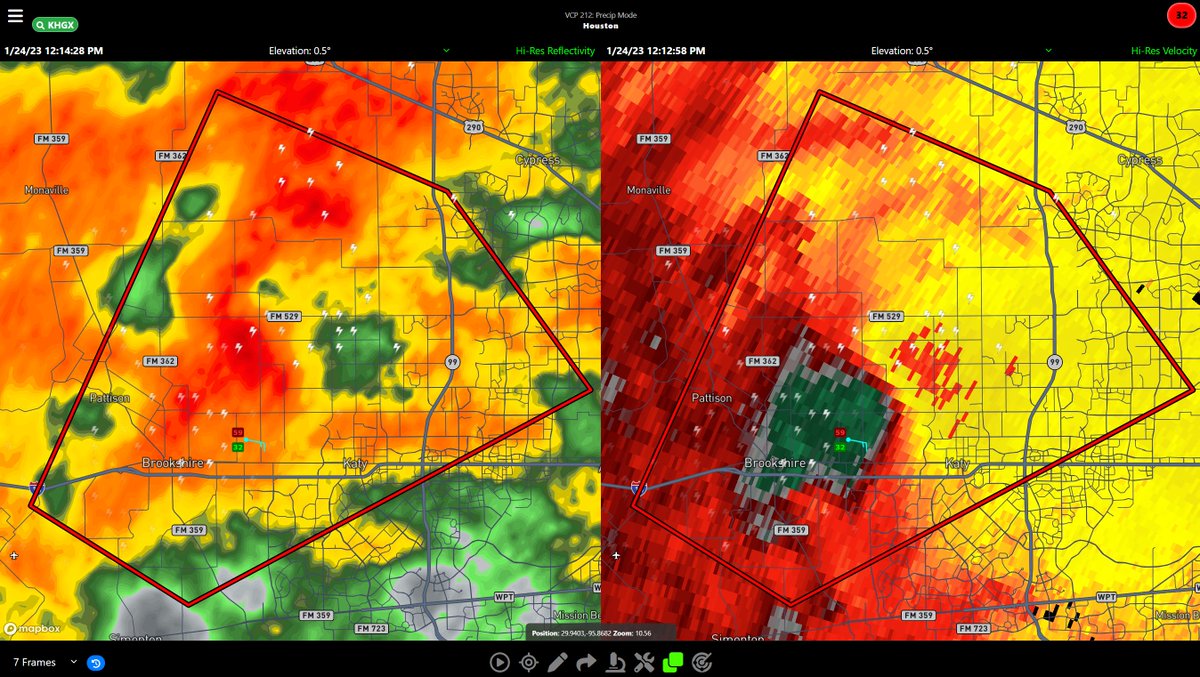 RadarOmega on Twitter "Tornado Warning continues for Katy TX