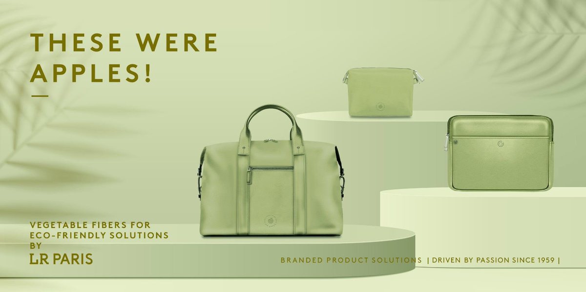 LRParis's tweet photo. Did you know that apple vegan leather is a bio-based spectacular alternative to leather? Let's discuss how you can go the extra step and make a positive impact on the world with eco-friendly Branded Product Solutions developed by LR Paris. https://t.co/hYX2e5Mqy2