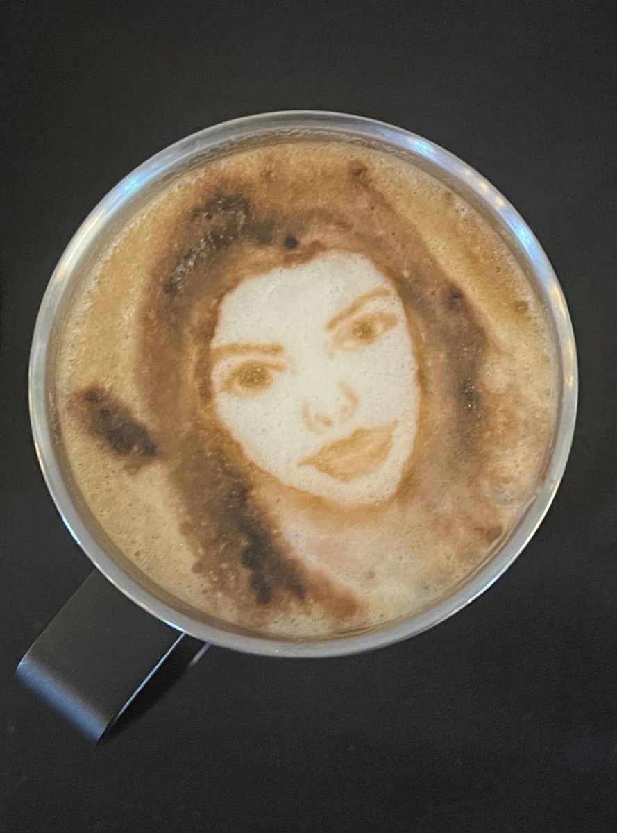 Good morning #Sundance Day 6! ☀️ We’re obsessed with Anne Hathaway, star of EILEEN, and her latte art made at the Fest! It’s uncanny!