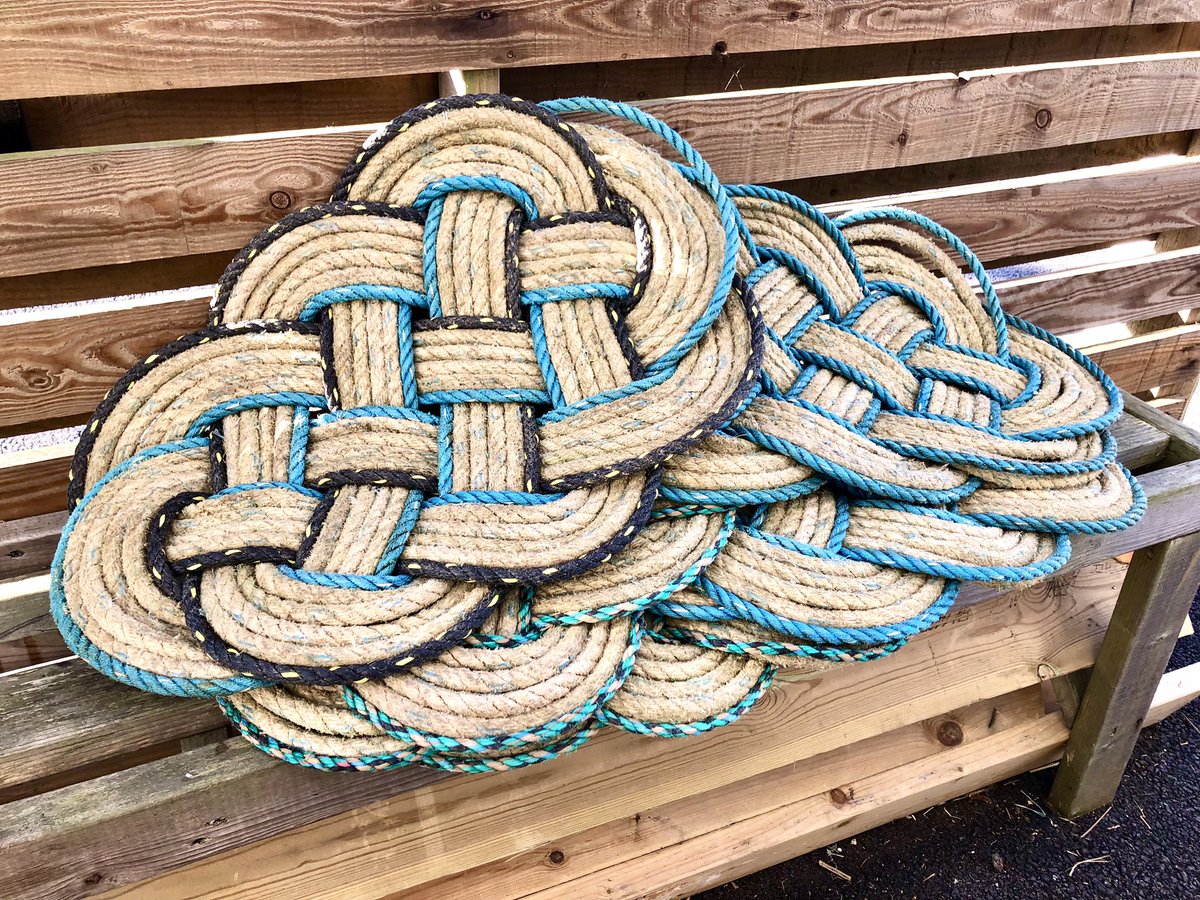 We have been making #doormats today. A total of 540ft of salvaged rope repurposed and ready for a new home! #recycling #upcycled #homedecor #coast #cornwall