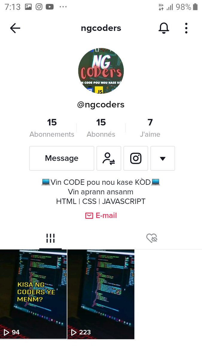 MrJBoyHaiti's tweet photo. NG CODERS
Swiv nou sou Facebook, Instagram, Tiktok

#100DaysOfCode #Code404 #CodeNewbies #CodeWeekBootcamp #BlackTechTwitter #CSS #CSS3 #DEVCommunity #DevOps #html #freecodecamp #code #Coder #Coder #BlackTechTwitter #DEVCommunity #CSS #CSS3 #100DaysOfCode #Code404 #CodeNewbies https://t.co/byWebcYqEX