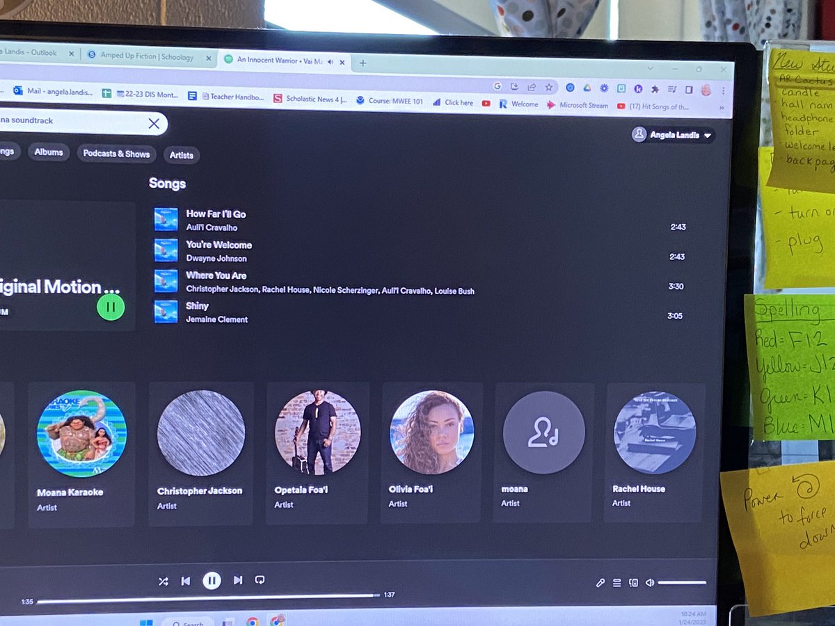 When your class hears there is snow predicted for tomorrow and doesn’t want a snow day, we channel our tropical vibes with our background music #moananosnowday