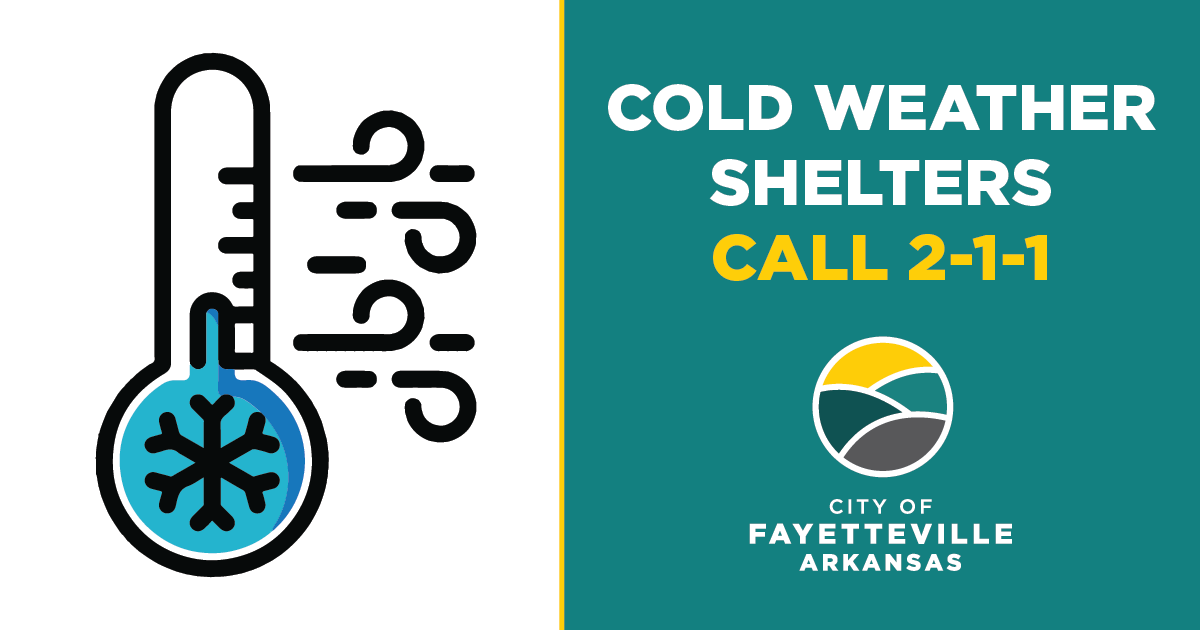 Cold weather shelters. Call 211