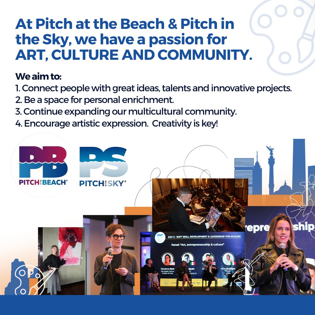 Pitchatthebeach's tweet image. We encourage #orangeeconomy awareness at all of our events, focusing on specific areas of #art, culture and community to connect people with great ideas, talents and innovative projects.

@Vandanahart @cejas @andybisanartist @octopusmich

#creativity  #CreativeIndustries #startup