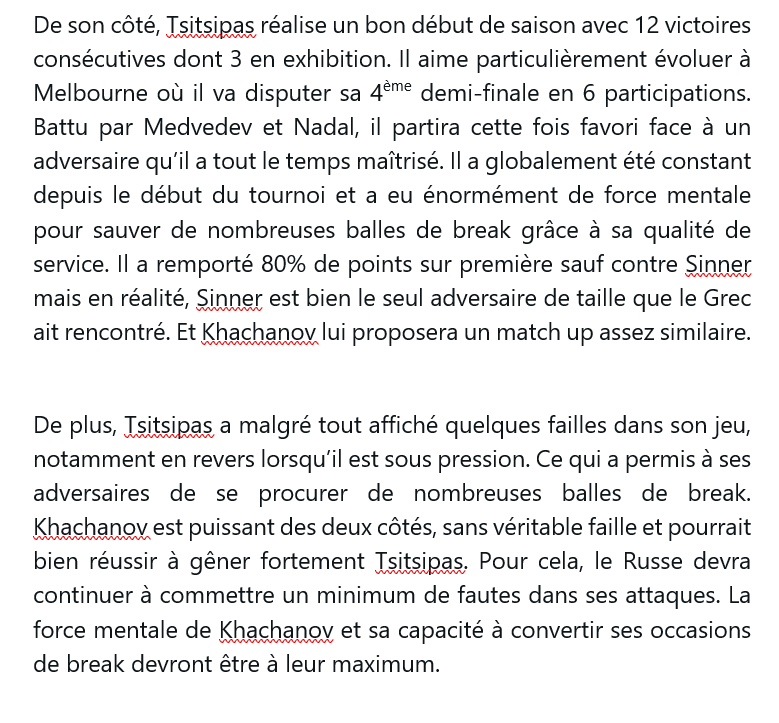 tennisbreaknews's tweet photo. 🇦🇺Open d'Australie 

Belle affiche entre 🇷🇺Khachanov et 🇬🇷Tsitsipas pour cette 1ère demie🔥

🎁Analyse complète à lire ci-dessous

⭐️Khachanov➡️ cote 3.00 - mise 0.5U
🔛Over 36.5 jeux (B) ➡️cote 1.62 - mise 1U

Merci ♥️/🔁et n'hésitez pas à dire quel bet vous prenez sur ce match https://t.co/XqbvGfq4RX