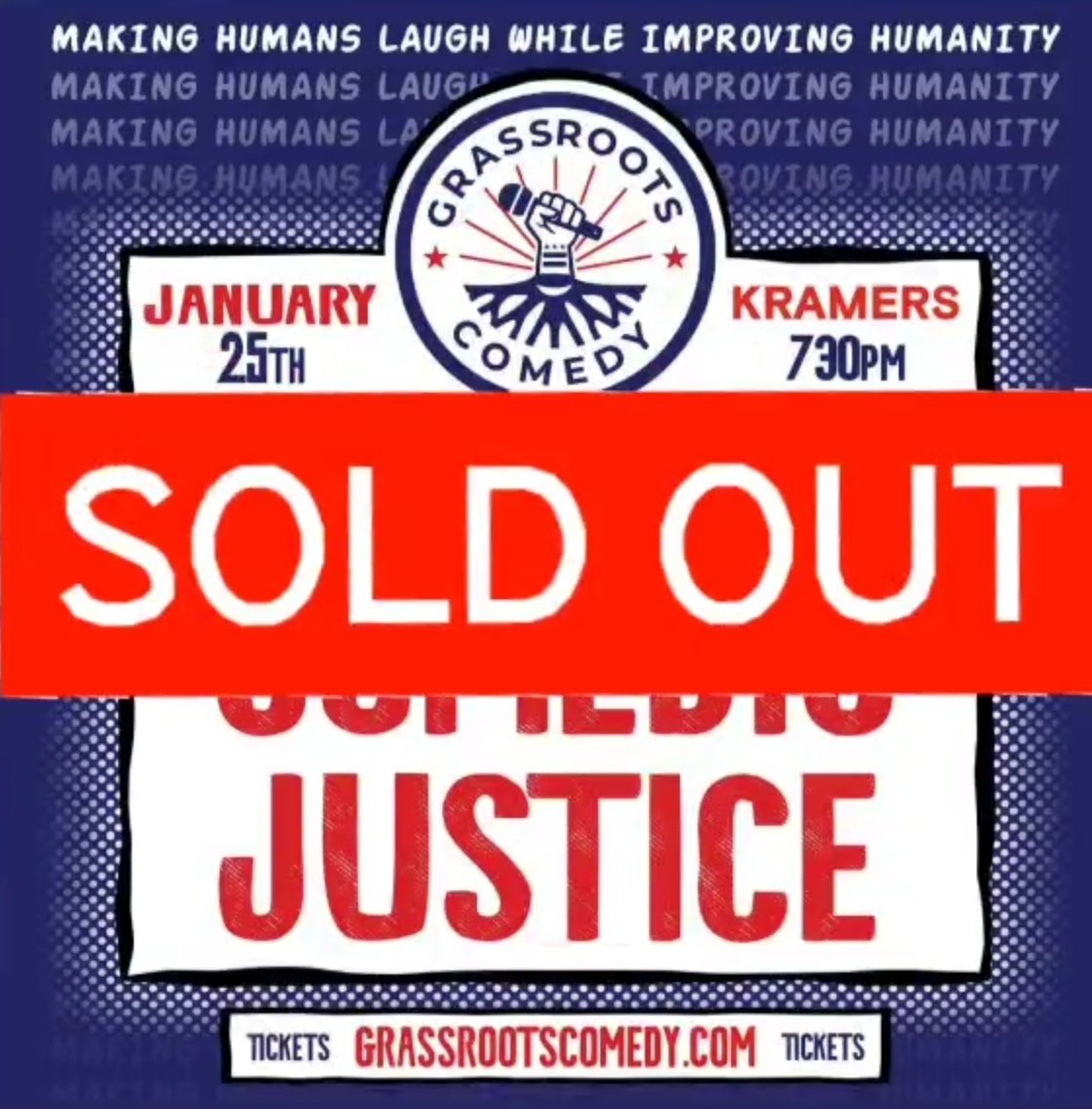 We have SOLD OUT tommorow's Super Spectacular Show for Comedic Justice! 

If you weren't able to get a ticket in time, this is the first show of many on the year, so stay tuned!