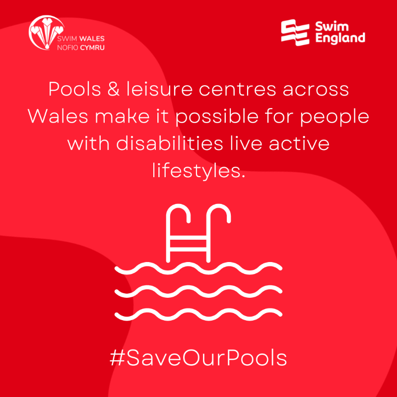 SwimWales's tweet photo. Without pools and leisure centres, people with disabilities will face even more barriers to a healthy lifestyle👩‍🦽

We must #SaveOurPools #AchubEinPyllau to ensure every member of our communities can become, or stay active.

Sign our petition now 🖊
