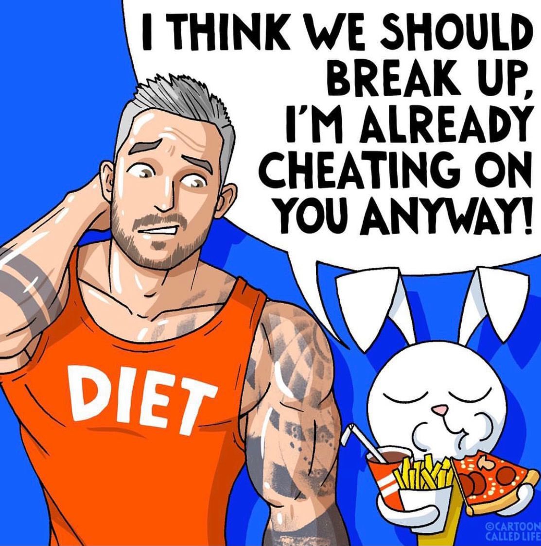 BUNNYCARTOONS's tweet photo. Who can relate ? 🐰😇😉
#cartoonoftheday #humour #comic #art #newyearresolution2023 #diet #fun #artist #ComicArt #cartoongay #cheatingboyfriend https://t.co/hv6j7n8JMo