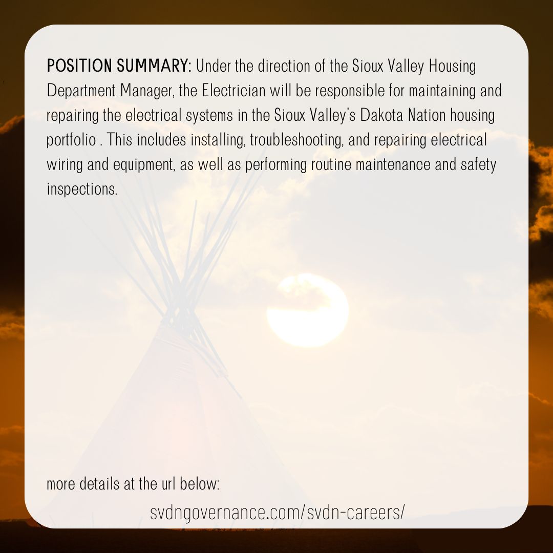 SVDN_SVHA_Electrician_FT_(2023.02.10)_202303
Deadline: February 10, 2023 4:00pm

svdngovernance.com/svdn-careers/