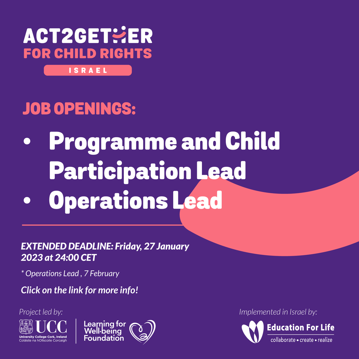 l4wb_f's tweet photo. 📣 JOB OPENINGS IN ISRAEL!
Be part of the Advancing Children's Rights Network project!
👉🏼 Learn more about the opening: https://t.co/oPh53Nh8Nl
#Act2gether #jobopening #Israel https://t.co/apa7yAMit7