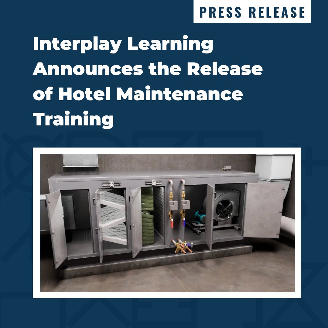 InterplayLearn's tweet image. Designed to Help Hotel Brands &amp;amp; Management Companies Train and Upskill a Top Crew of Hotel Building Engineers, Interplay Learning Announces the Release of Hotel Maintenance Training. bit.ly/3XyhnK0 

#PressRelease #InterplayLearning #BetterCareersBetterLives