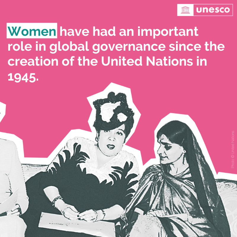 UNESCO's tweet photo. Peace agreements are 35% more likely to last 15 years when women are included in peace processes.

Tag a woman leader that you want the world to know.

Happy #WomenInMultilateralism Day!