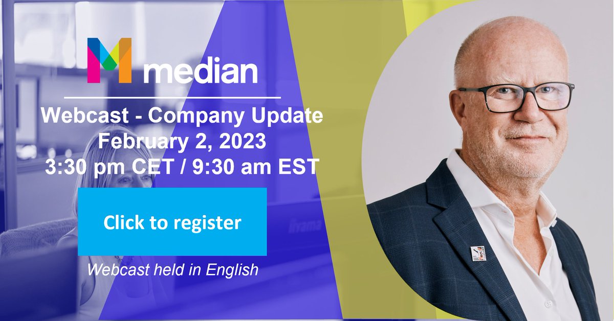 📌⏰Fredrik Brag, CEO and Founder of #mediantechnologies will provide a company update during a webcast on February 2 at 3:30 pm CET/ 9:30 EST. Webcast in English and link to register 👉👉 register.gotowebinar.com/register/90832…
#AIforhealth #imaginglab #imaging #oncologytrials