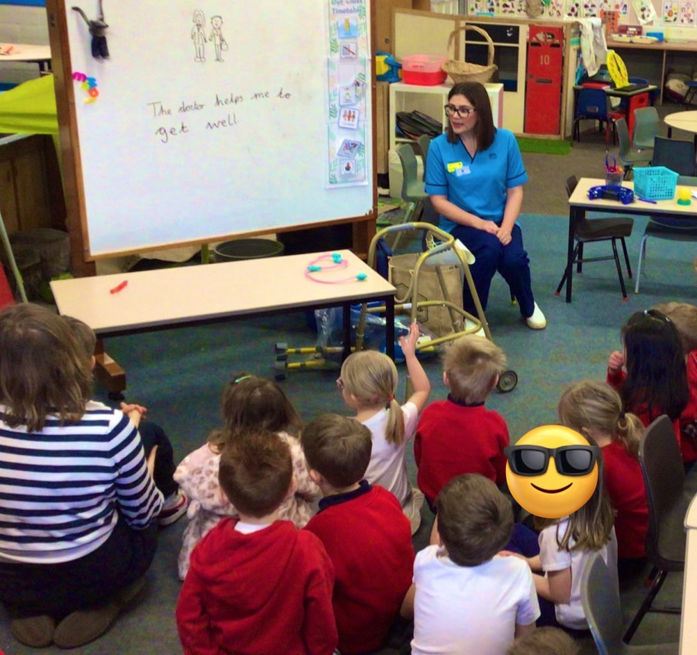 Turns out, all you need are some wigs and some walking aids to engage 5 year olds! Thanks <a href="/Mor1Reilly/">Michelle O’Reilly 👩🏻‍⚕️🩺</a> the sim specs went down a treat too! Age appropriate introduction to the realities of ageing and the services <a href="/NHSBorders/">NHS Borders</a> has to support!